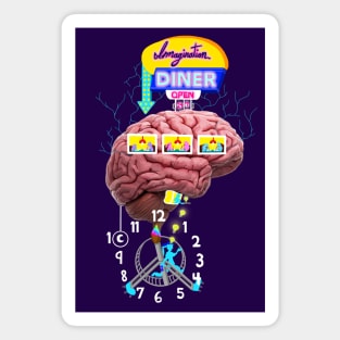 Mind of Hyperactive Imagination 24/7 Diner Magnet